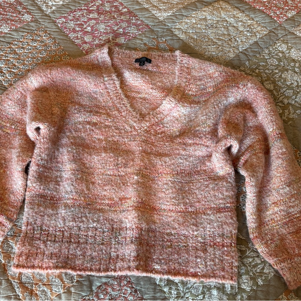 J. Crew Soft Pink V-Neck Sweater